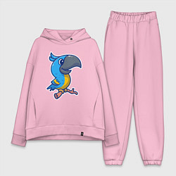 Женский костюм оверсайз Попугайчик, цвет: светло-розовый