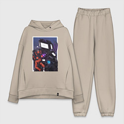 Женский костюм оверсайз ТВ Мен со Спикерменом и Камераменом