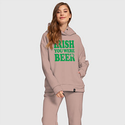 Женский костюм оверсайз Irish you were beer, цвет: пыльно-розовый — фото 2