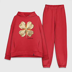 Женский костюм оверсайз Золотой лист клевера for good luck