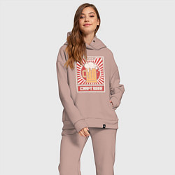 Женский костюм оверсайз Крафтовое пиво, цвет: пыльно-розовый — фото 2