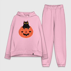 Женский костюм оверсайз Котик в тыкве, цвет: светло-розовый