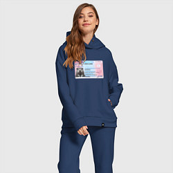 Женский костюм оверсайз Bobr kurwa passport, цвет: тёмно-синий — фото 2