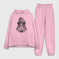 Женский костюм оверсайз Капибара хипстер, цвет: светло-розовый