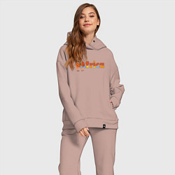 Женский костюм оверсайз Цвет Африки, цвет: пыльно-розовый — фото 2