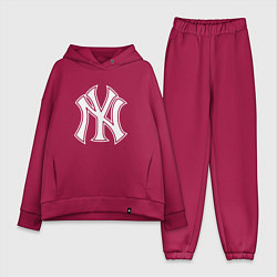 Женский костюм оверсайз New York yankees - baseball logo, цвет: маджента