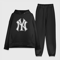 Женский костюм оверсайз New York yankees - baseball logo, цвет: черный