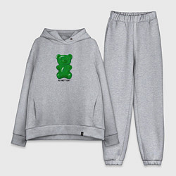 Женский костюм оверсайз Мармеладный зеленый медвежонок - do not eat