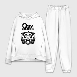 Женский костюм оверсайз Ozzy Osbourne - rock panda, цвет: белый