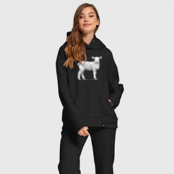 Женский костюм оверсайз Белый ягненок, цвет: черный — фото 2