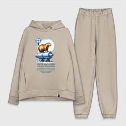 Женский костюм оверсайз Прикол по немецки - капибара и пушка