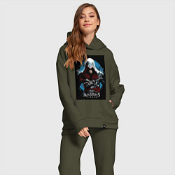 Женский костюм оверсайз Assassins creed строгий костюм, цвет: хаки — фото 2