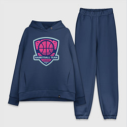 Женский костюм оверсайз Баскетбольная командная лига, цвет: тёмно-синий