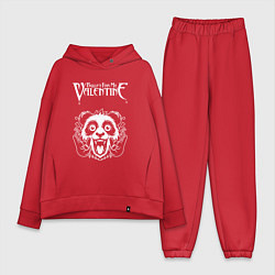 Женский костюм оверсайз Bullet For My Valentine rock panda, цвет: красный