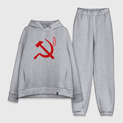 Женский костюм оверсайз СССР серп и молот red