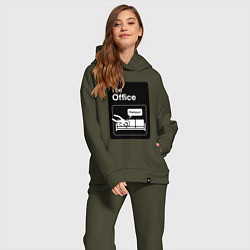 Женский костюм оверсайз Паркур и офис, цвет: хаки — фото 2