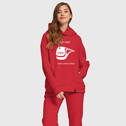 Женский костюм оверсайз Kraftwerk - Trans europe express, цвет: красный — фото 2