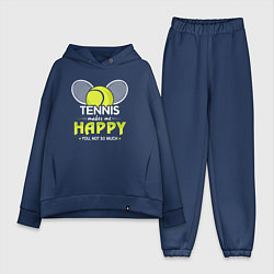 Женский костюм оверсайз Теннис делает меня счастливым а ты не очень, цвет: тёмно-синий