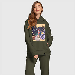 Женский костюм оверсайз Корзинка фруктов Кё Сома, цвет: хаки — фото 2