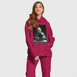 Женский костюм оверсайз Человек-бензопила Кига Демон Голода, цвет: маджента — фото 2