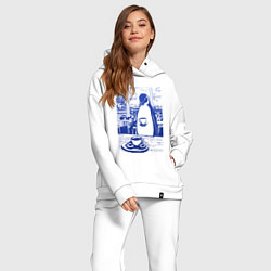 Женский костюм оверсайз Кофе для пингвина, цвет: белый — фото 2