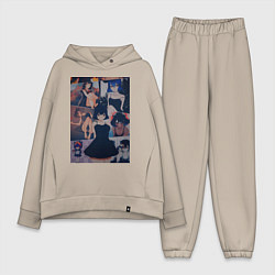 Женский костюм оверсайз Чёрный клевер Секре Сваллотейл, цвет: миндальный