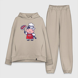 Женский костюм оверсайз Коровка повар