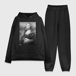 Женский костюм оверсайз Черная-белая Мона Лиза с глюками