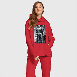 Женский костюм оверсайз Иосиф человек из стали - нейросеть, цвет: красный — фото 2