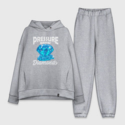 Женский костюм оверсайз Pressure makes diamonds
