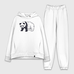 Женский костюм оверсайз Панда медведь, цвет: белый