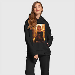 Женский костюм оверсайз Магическая битва Нобара Кугисаки арт, цвет: черный — фото 2