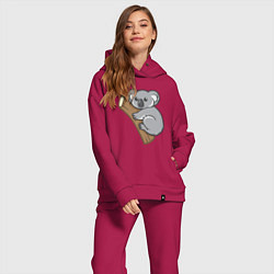 Женский костюм оверсайз Koala, цвет: маджента — фото 2