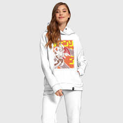 Женский костюм оверсайз Человек-бензопила Денджи оранжевый, цвет: белый — фото 2