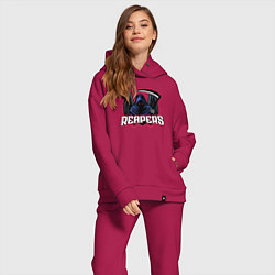 Женский костюм оверсайз Reapers, цвет: маджента — фото 2