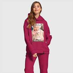 Женский костюм оверсайз Учитель стресс, цвет: маджента — фото 2