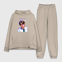 Женский костюм оверсайз Jeong Wooyoung Ateez, цвет: миндальный