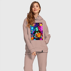 Женский костюм оверсайз Minecraft and halloween collaboration - ai art, цвет: пыльно-розовый — фото 2