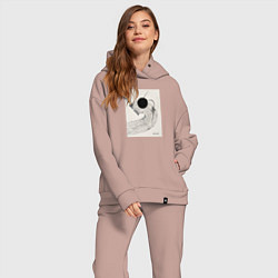 Женский костюм оверсайз Абстрактная картина Perfectly Enough, цвет: пыльно-розовый — фото 2