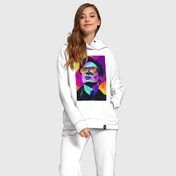 Женский костюм оверсайз Портрет Дурова pop art, цвет: белый — фото 2