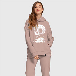 Женский костюм оверсайз Череп плачет, цвет: пыльно-розовый — фото 2