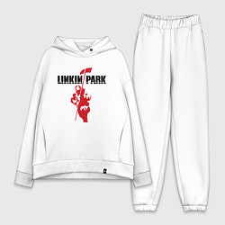 Женский костюм оверсайз Linkin park rock, цвет: белый