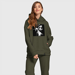 Женский костюм оверсайз Крик с ножом, цвет: хаки — фото 2