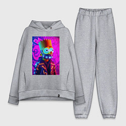 Женский костюм оверсайз Барт Симпсон в респираторе - неоновое свечение