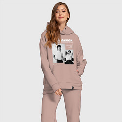 Женский костюм оверсайз Jungkook bts seven, цвет: пыльно-розовый — фото 2
