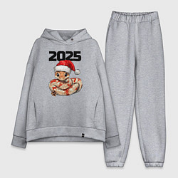 Женский костюм оверсайз Милая змейка в новогодней шапочке