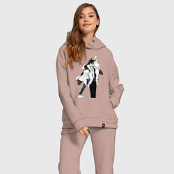 Женский костюм оверсайз Человек-бензопила Аки Хаякава Пауэр, цвет: пыльно-розовый — фото 2