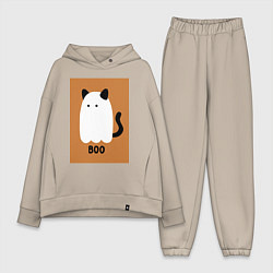 Женский костюм оверсайз Котик-призрак на хэллоуин