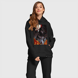 Женский костюм оверсайз Дандадан: Кэн Такакура, цвет: черный — фото 2