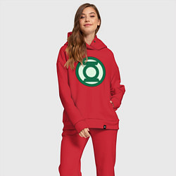 Женский костюм оверсайз Green lantern logo, цвет: красный — фото 2